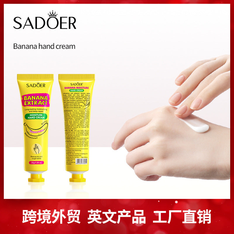Banana Hydrating Hand Cream30g SADOER Moisturizing and anti-chapped autumn and winter hand cream wholesale