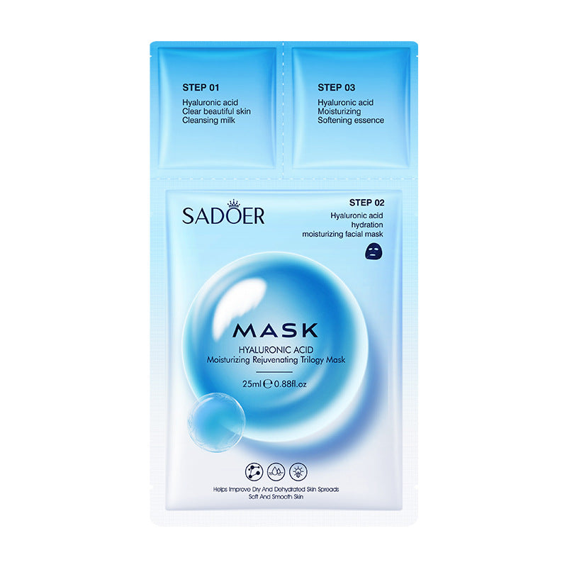 Trilogy Mask SADOER Hyaluronic Acid Firming Acne Removal Hydrating Beauty Mask Cross-Border Wholesale - 图片 5