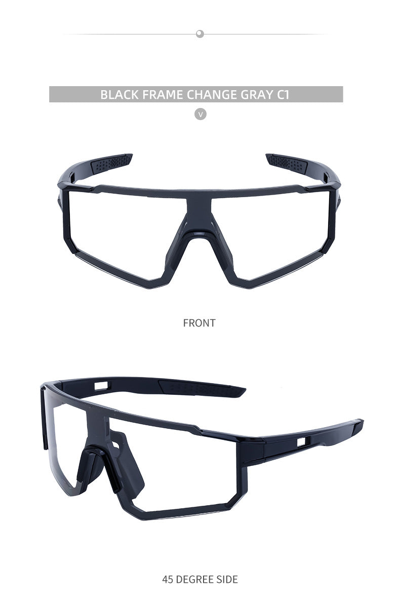 European and American One-piece Photochromic Sunglasses Women Outdoor Cycling Sports Windproof Sunglasses Men Wholesale shades - 图片 24