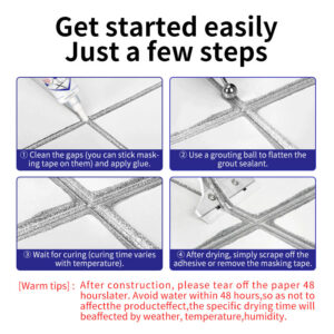 Tile Grout Water-Based Tile Floor Tile Grout Waterproof Mildew-Proof Sink Toilet Hand-Squeeze Grout