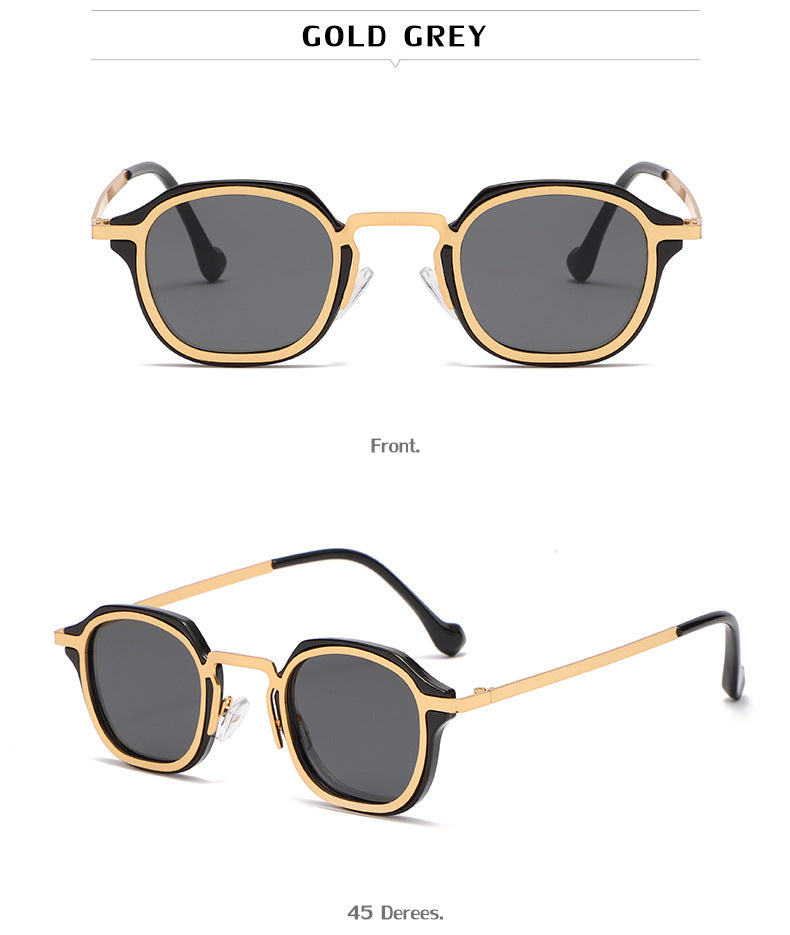 New Fashion Small Frame Sunglasses for Men, European and American Classic Retro Sunglasses, Steampunk Trendy High-End Glasses for Women - 图片 22