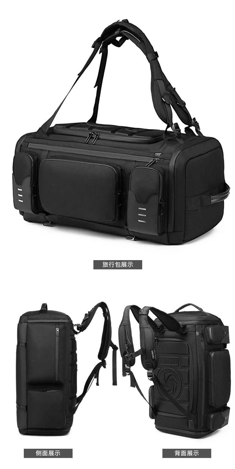OZUKO Backpack Men's Water-Repellent Large Capacity Multi-Compartment Travel Laptop Bag Outdoor Sports Bag - 图片 26