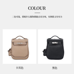 Genuine Leather Vintage Kelly Bag for Women, High-End Versatile Underarm Commuter Messenger Bag, Top Layer Cowhide Single Shoulder Crossbody Bag for Women
