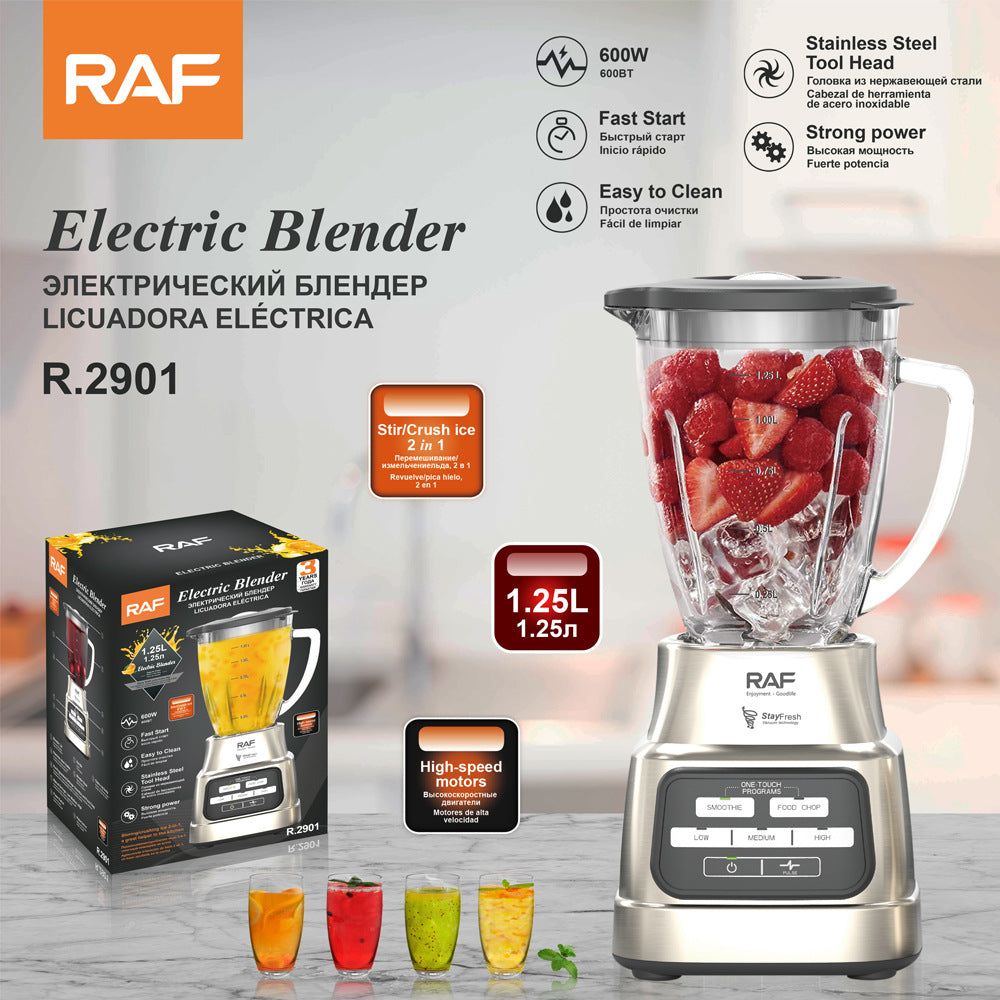 RAF European Standard Smoothie Blender1.25L Electric Soy Milk Maker Blender Household Juice Processor2901