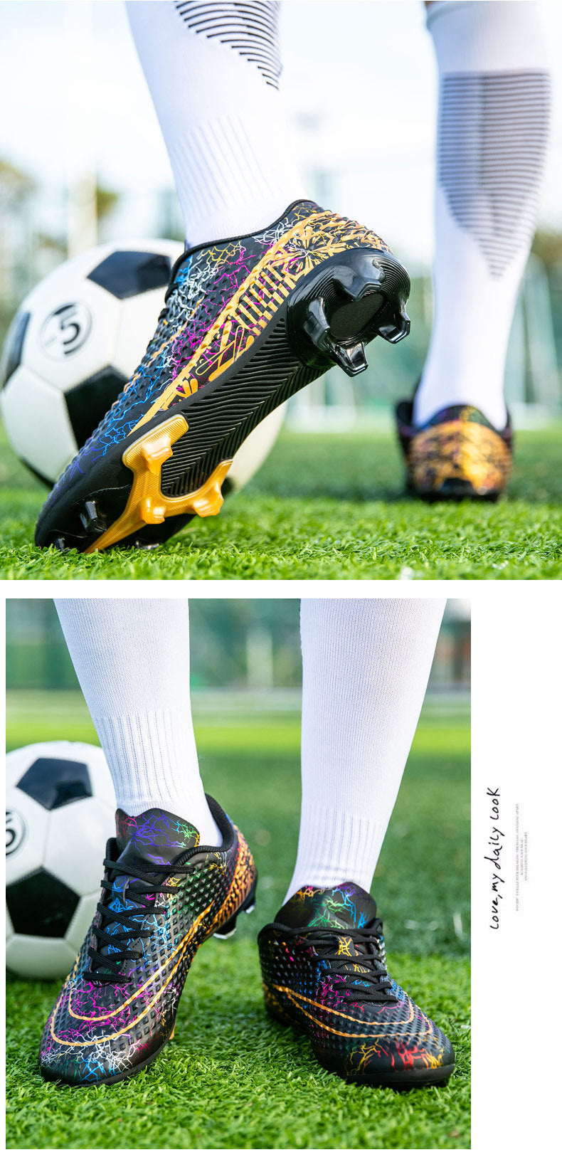 New professional football shoes for men and women AG Spike TF Broken Nail Youth Student Grassland Competition Training Shoes - 图片 32