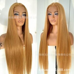 13x4 Honey Blonde Lace Front Wig Long Straight Synthetic Wig