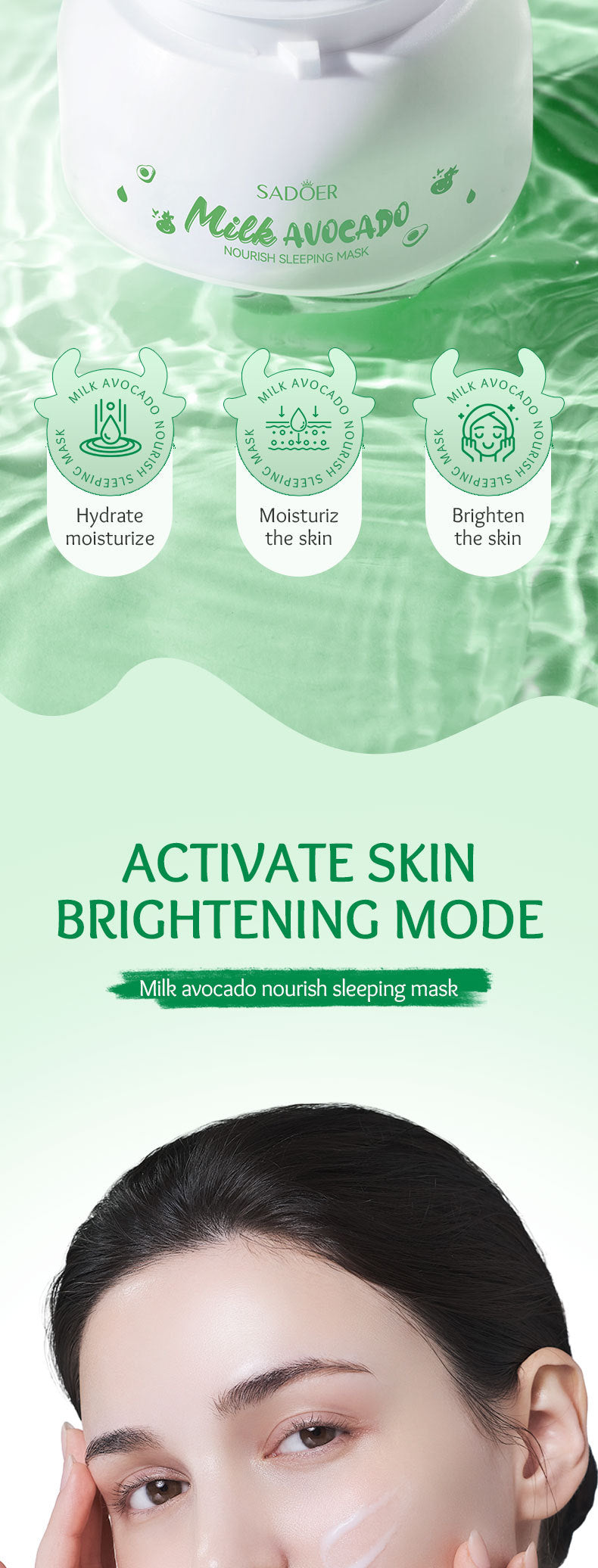 Fruit Mask120gSADOER Milk Nourishing Hydrating Moisturizing Sleeping Mask Cross-Border Wholesale - 图片 9