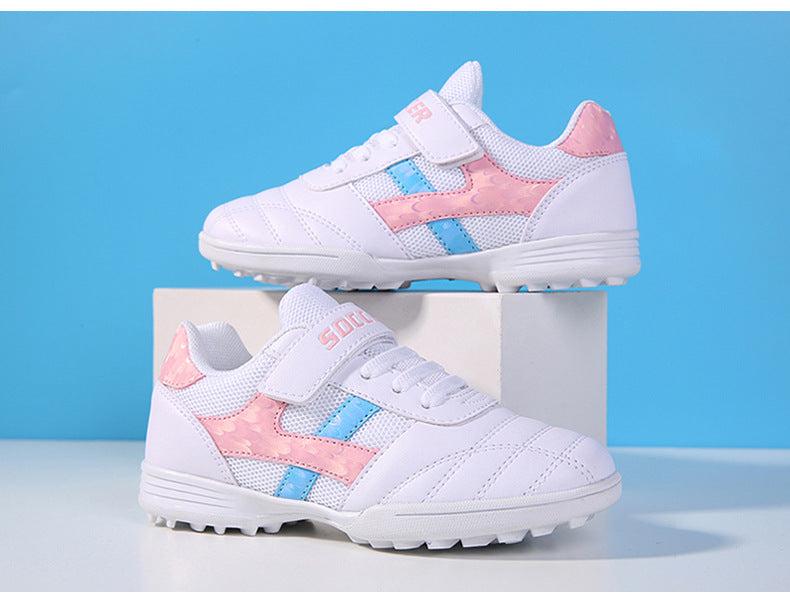 New football shoes for men and women with Velcro for children TF Broken Nail Style Youth Student Grassland Flat Training Shoes - 图片 38