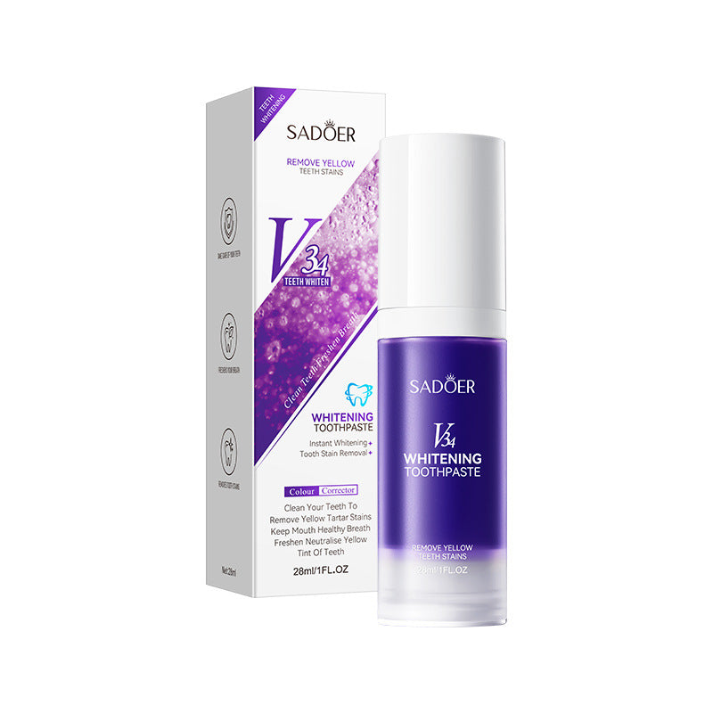 V34Whitening Toothpaste28ml SADOER Clean Teeth Clean Toothpaste Cross-Border Foreign Trade Wholesale - 图片 6