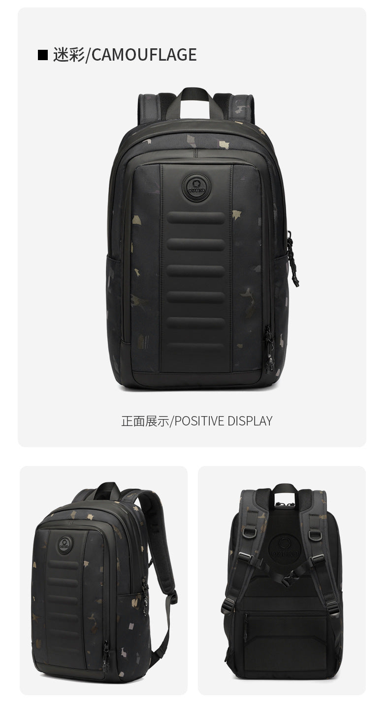 ozuko Business Backpack Men's Large Capacity Computer Backpack Outdoor Waterproof Travel Backpack Backpack - 图片 25