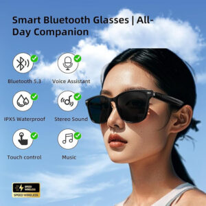 【AI Translation】Smart Bluetooth Glasses for Listening to Music and Calling AI Translation Navigation UV Protection Polarized Lenses