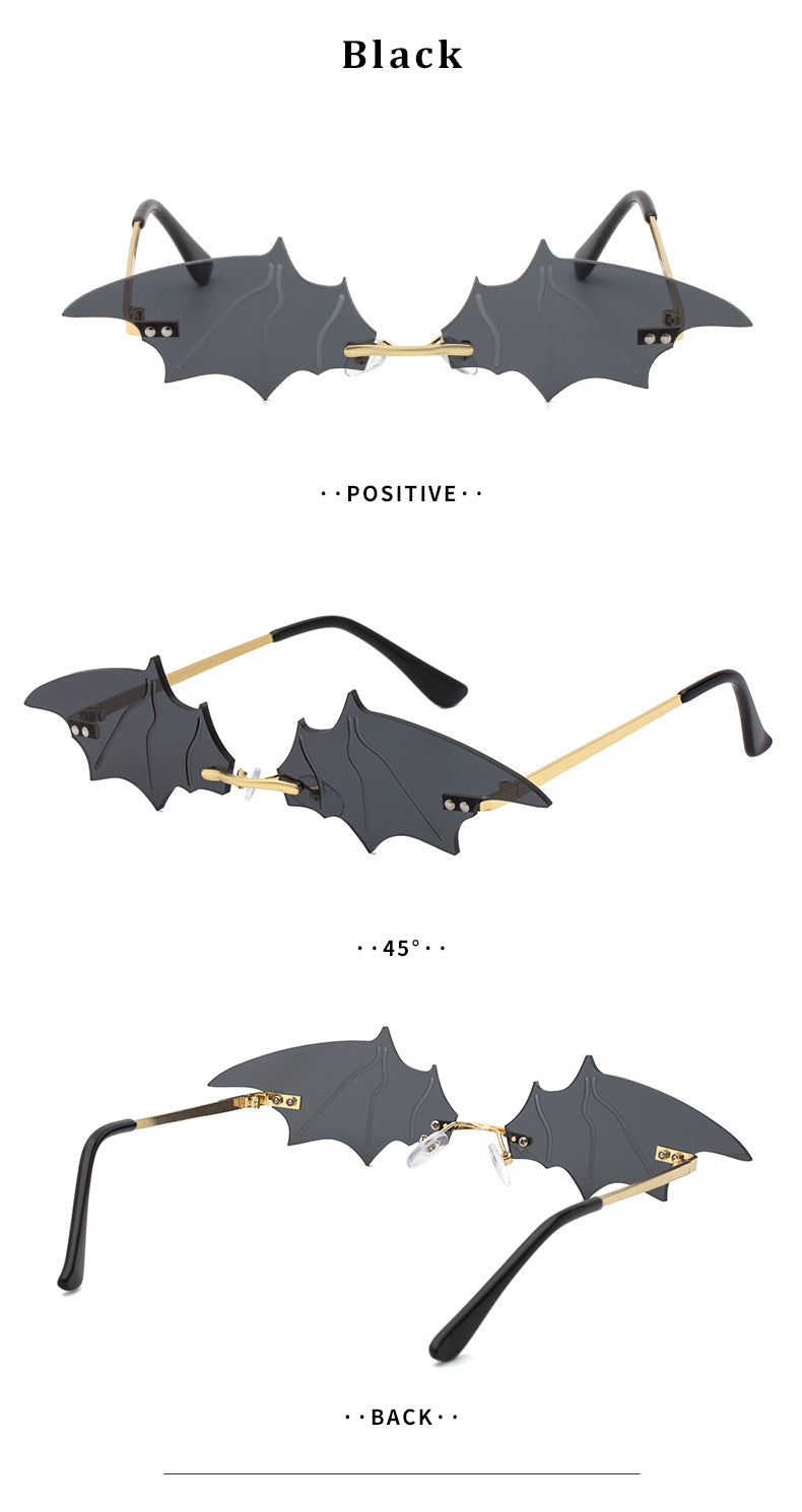 Bat Sunglasses for Women, Quirky Party Trendy Street Style Sunglasses, Small Frame European and American Fashion Irregular Glasses sunglasses - 图片 19