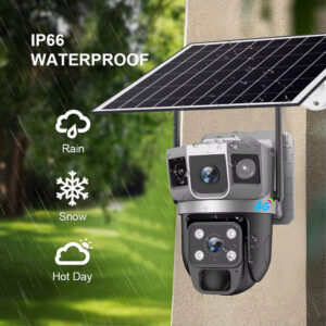 V380Three-eye Solar Surveillance Camera Three-screen wireless network outdoor waterproof4G Surveillance Camera