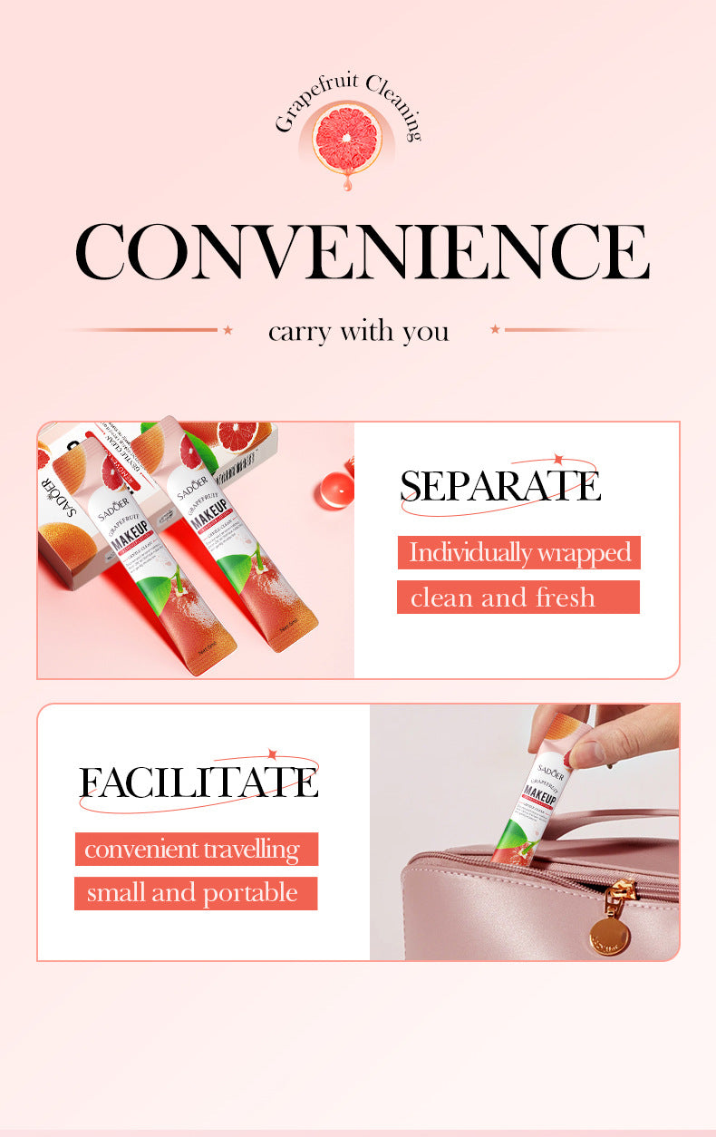 Cross-border Grapefruit Makeup Remover5mlx10pcs Refreshing Gentle Cleansing Care Clean Makeup Remover Export Manufacturer Wholesale - 图片 12
