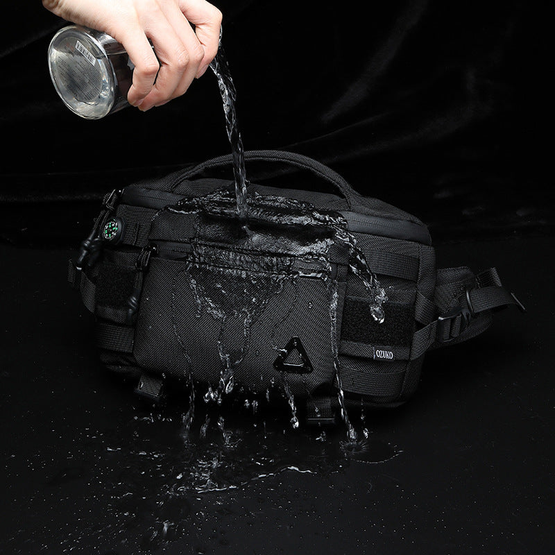 OZUKO Men's Waist Bag Waterproof High-End Crossbody Bag Chest Bag Tactical Trendy Portable Functional Travel Bag - 图片 3