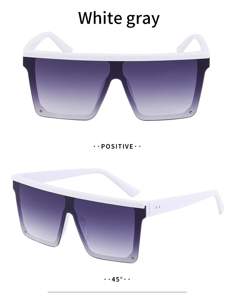 One-piece Lens Sunglasses for Men, High-end Fashion Sunglasses for Women, European and American Style Large Frame Square Glasses sunglasses - 图片 21