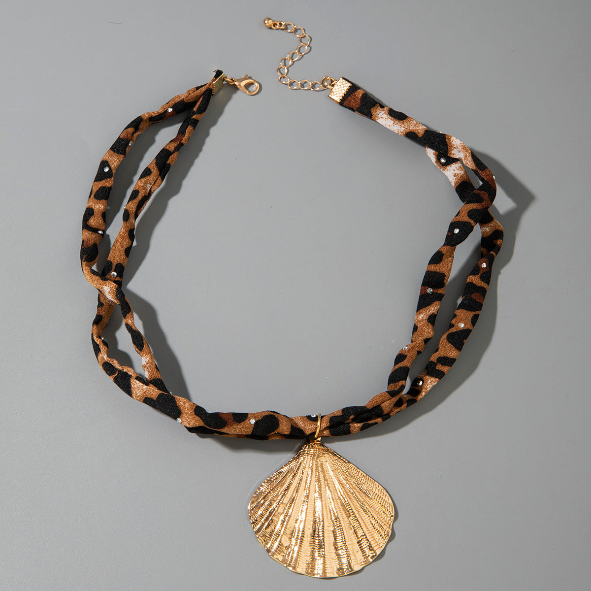 European and American Style Ocean-themed Cross Conch Starfish Pendant Leopard Print Exaggerated Necklace Collarbone Chain Jewelry - 图片 56