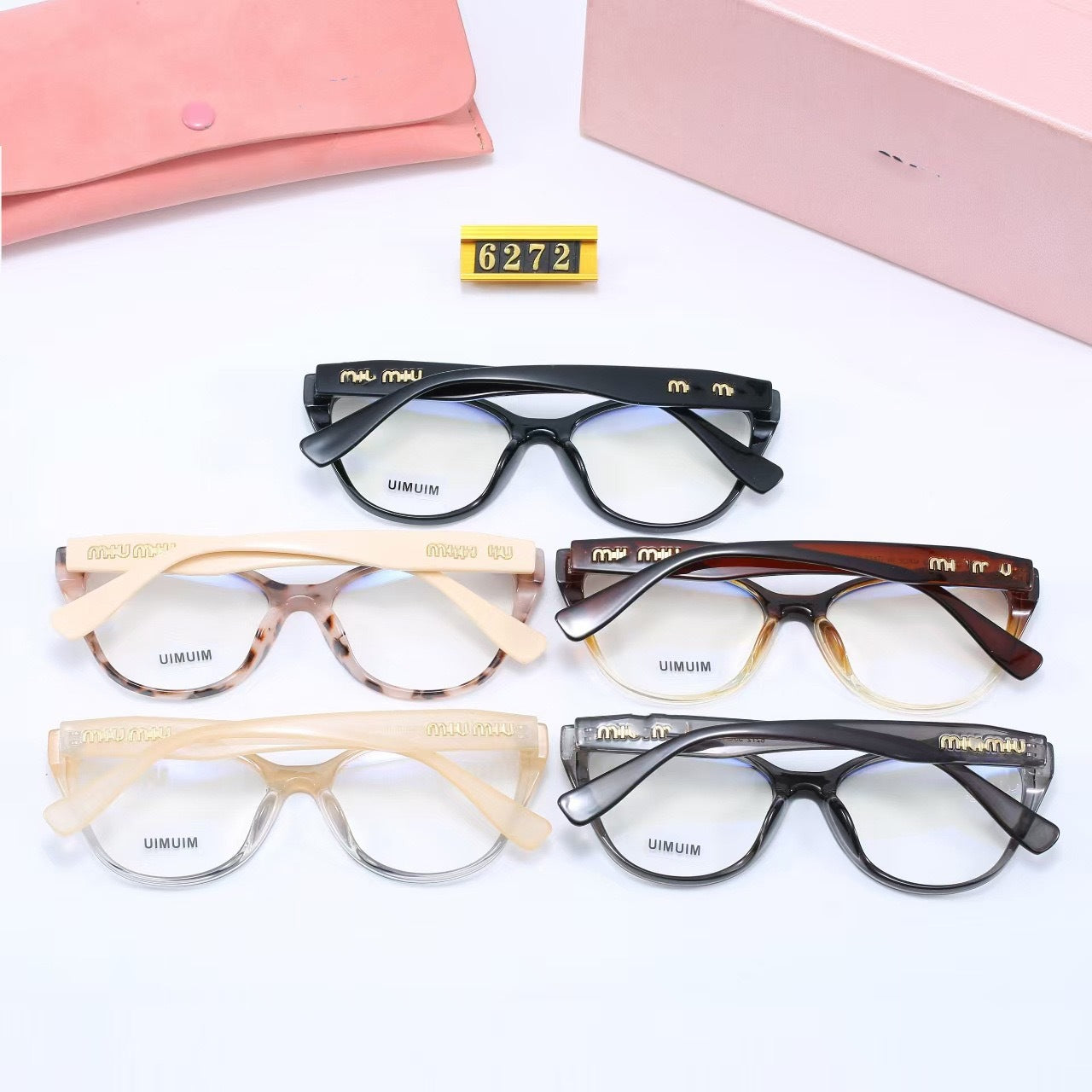 6272New European and American Style M Home Plain Cat Eye Glasses Fashion Retro Sunglasses Men Internet Celebrity Sunglasses Women Wholesale - 图片 8