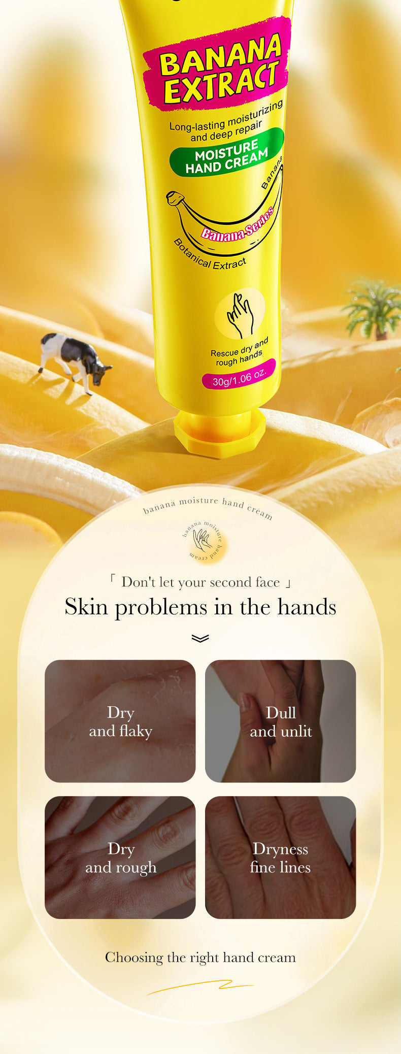 Banana Hydrating Hand Cream30g SADOER Moisturizing and anti-chapped autumn and winter hand cream wholesale - 图片 8