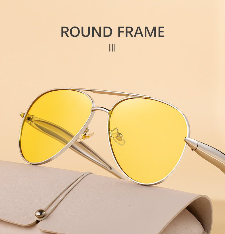 Toad-shaped Metal Sunglasses2025New Retro Plain Sunglasses High-End Feel Women Street Style Trendy Sunglasses - 图片 16