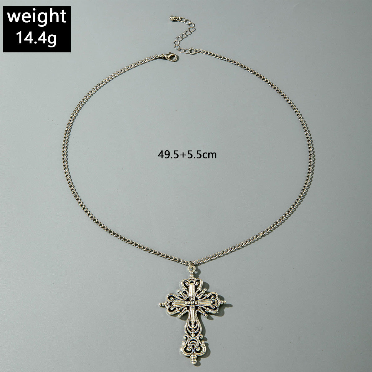 European and American Retro Hollow Diamond Cross Pendant Necklace Gothic Style Black Layered Wear Y Type Necklace - 图片 40