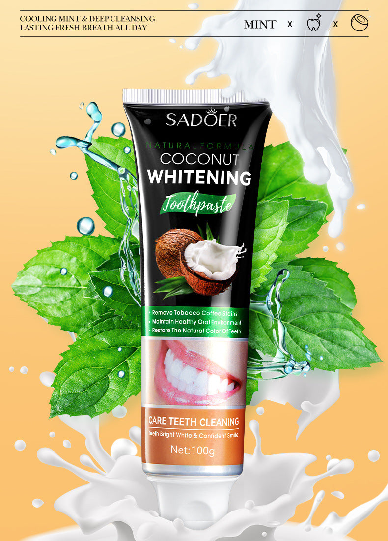 Toothpaste SADOER Vitamin C Coconut Oral Care Gum Protection Wholesale Live Streaming - 图片 15