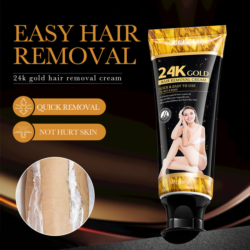 24K Gold Hair Removal Cream ZOZU Non-irritating Hair Removal Cream Wholesale for Cross-Border Trade