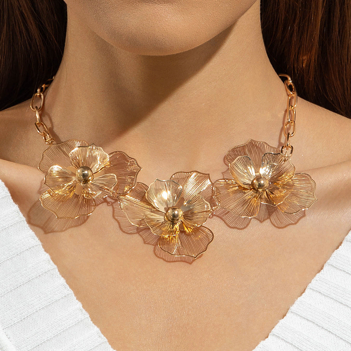 European and American Niche Ginkgo Leaf Tassel Necklace Design Sense Retro Pull-out Imitation Pearl Choker Jewelry choker - 图片 13