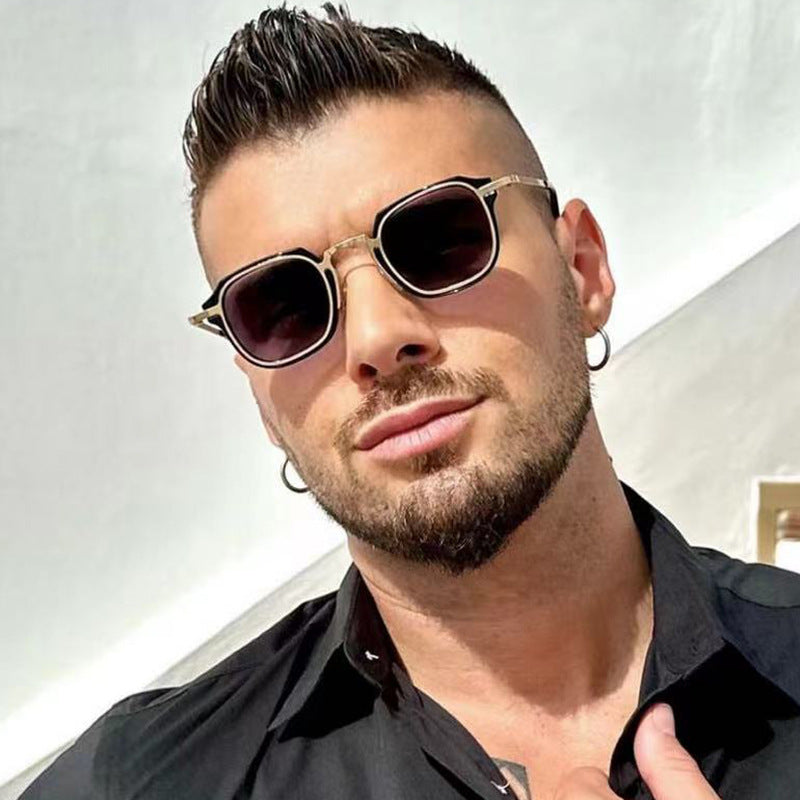 New Fashion Small Frame Sunglasses for Men, European and American Classic Retro Sunglasses, Steampunk Trendy High-End Glasses for Women - 图片 5