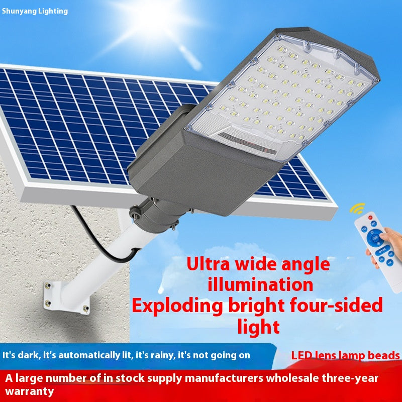New Rural Lighting Engineering 6m Road Lamp Outdoor Solar LED Lamp Wide-Angle 4-Sided Aluminum Battery for Household Garden Use - 图片 5