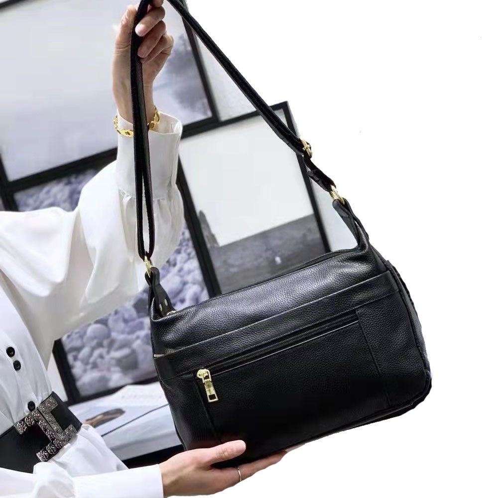Guangzhou Shiling Genuine Leather Women's Bag for Middle-aged and Elderly Mothers, Multi-pocket Large Capacity Single Shoulder Crossbody Bag Trend - 图片 7