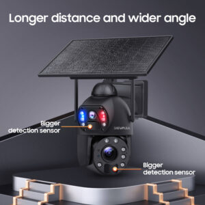 Factory Private Model600Wan HD Solar Camera Full Metal Farm20Night Vision Dual Lens Camera