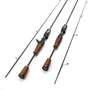1.39Carbon Fiber UL High-end Lure Fishing Rod with Solid Wood Handle for Bass and Minnow, Straight Handle Gun Handle Rod