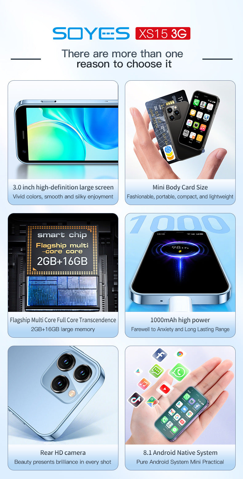 Popular XS15Dual SIM Smartphone31-inch mini portable mobile phone touch explosion-proof screen3G Small phone - 图片 20