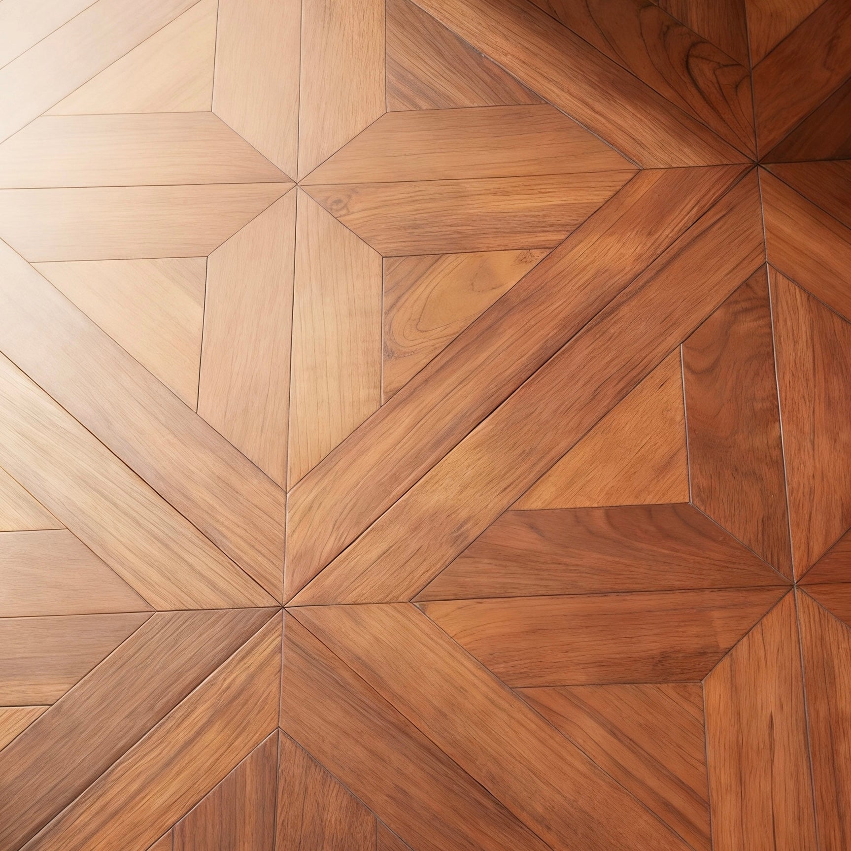 Teak Parquet Engineered Wood Flooring for Living Room Bathroom High-End Luxury Design Intricate Pattern Premium Hardwood - 图片 4