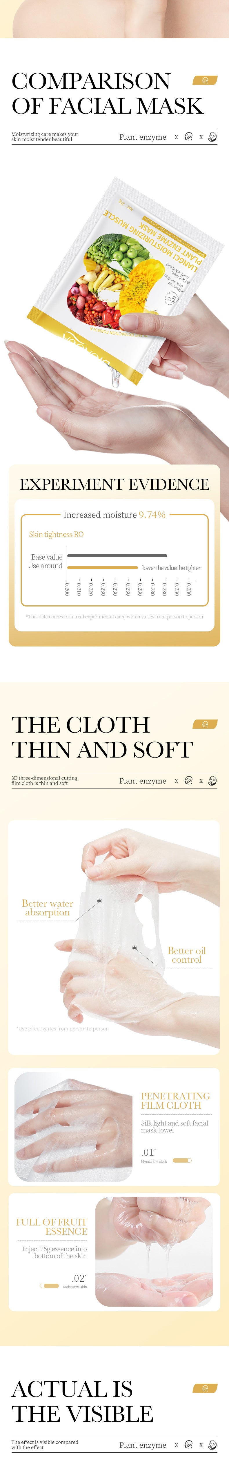 Plant Enzyme Mask25gBIOAOUA Hydrating and Moisturizing Tablets for Cross-Border Wholesale - 图片 26