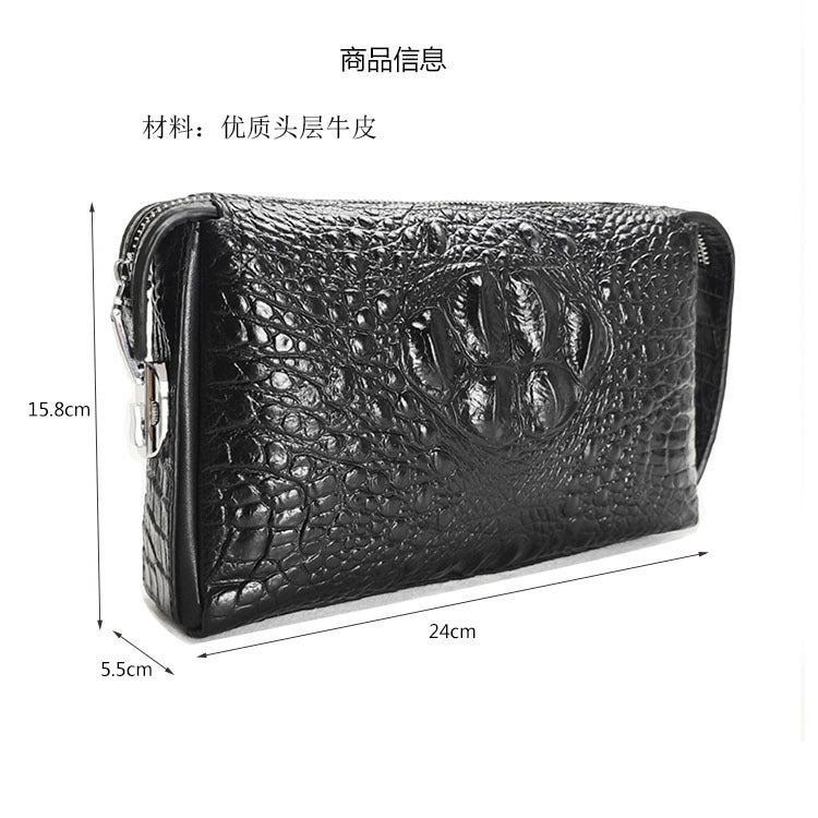 Wholesale New Men's Clutch Genuine Leather Men's Crocodile Pattern Clutch Men's Simple Anti-theft - 图片 7