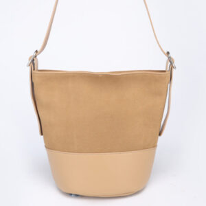 European and American Style Matte Single Shoulder Crossbody Bag for Women, Large Capacity Genuine Leather Fashion Versatile Color-Block Handbag Bucket Bag Underarm Bag for Women