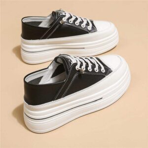 Women's Thick-Soled Height-Increasing White Sneakers for Spring and Autumn2025Summer New Hot-Selling Versatile Casual Slip-On Sneakers