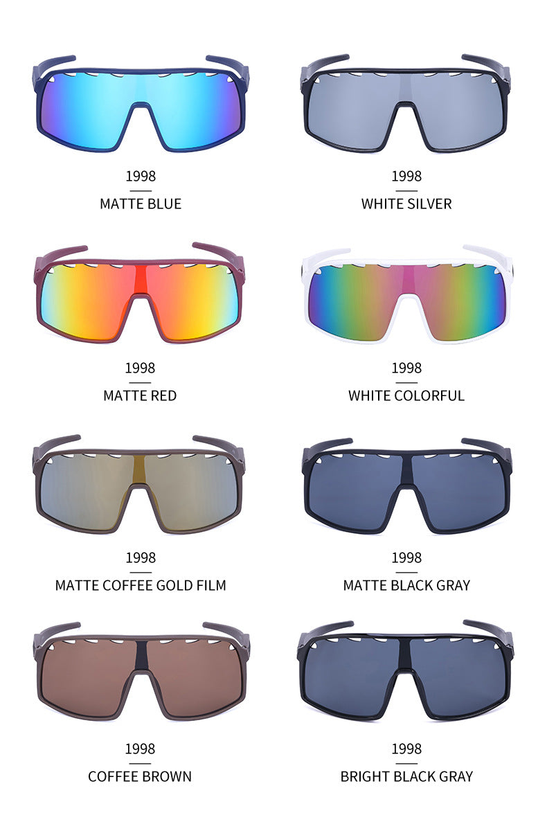 New Colorful Cycling Glasses for Men1998One-piece sunglasses European and American fashion outdoor sports sunglasses - 图片 38