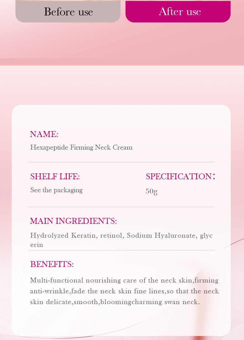 Six Peptide Neck Cream50g SADOER Tightening, Hydrating, Skin Rejuvenation, Fine Line Tightening, Cross-Border Wholesale - 图片 18