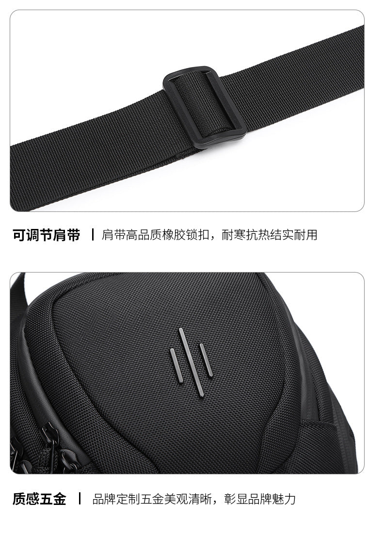 OZUKO Men's Chest Bag Waterproof Crossbody Bag Business Simple Crossbody Bag Trendy Commuter Small Backpack High-End Feel - 图片 23