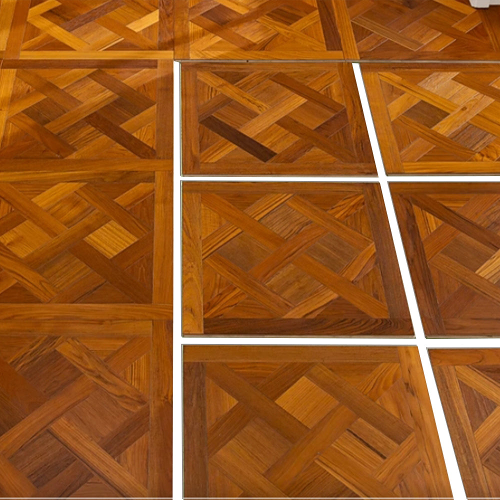 Teak Parquet Engineered Wood Flooring for Living Room Bathroom High-End Luxury Design Intricate Pattern Premium Hardwood - 图片 14