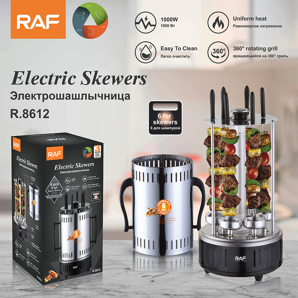 RAF European Standard BBQ Grill Skewer Machine Household Multifunctional Grilling and Frying Integrated Smokeless Charcoal Grill R8612 - 图片 22
