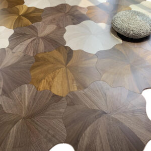 Customizable 12mm Lotus Pattern Oak Laminate Flooring | Decorative Engineered Wood Floor for Luxury Interior Outdoor/Exterior
