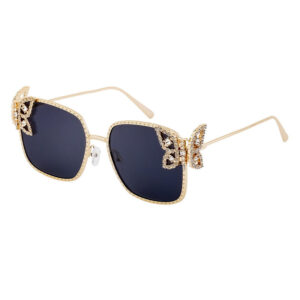 European and American Fashion Personality Butterfly Diamond Sunglasses for Women Metal Frame Sunglasses Women's Sun Protection Glasses shades