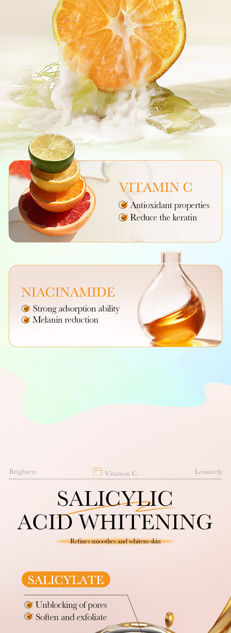 Vitamin C Cotton Sheet SADOER Salicylic Acid Whitening and Rejuvenating Mask Cross-Border Wholesale - 图片 10