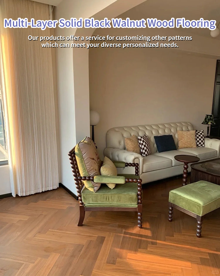 12mm Multilayer Black Walnut Engineered Wood Flooring Smooth Finish Waterproof for Exterior Outdoor Park Custom Size Home Office - 图片 7