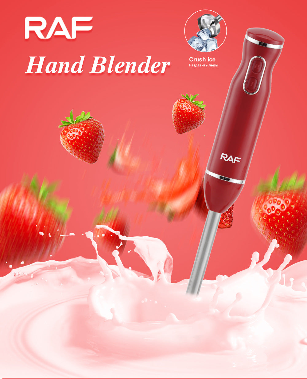 EU Plug Multifunctional Kitchen Handheld Cooking Stick Baby Food Electric Stirring Stick Milk Frother Juicer Meat Grinder - 图片 12
