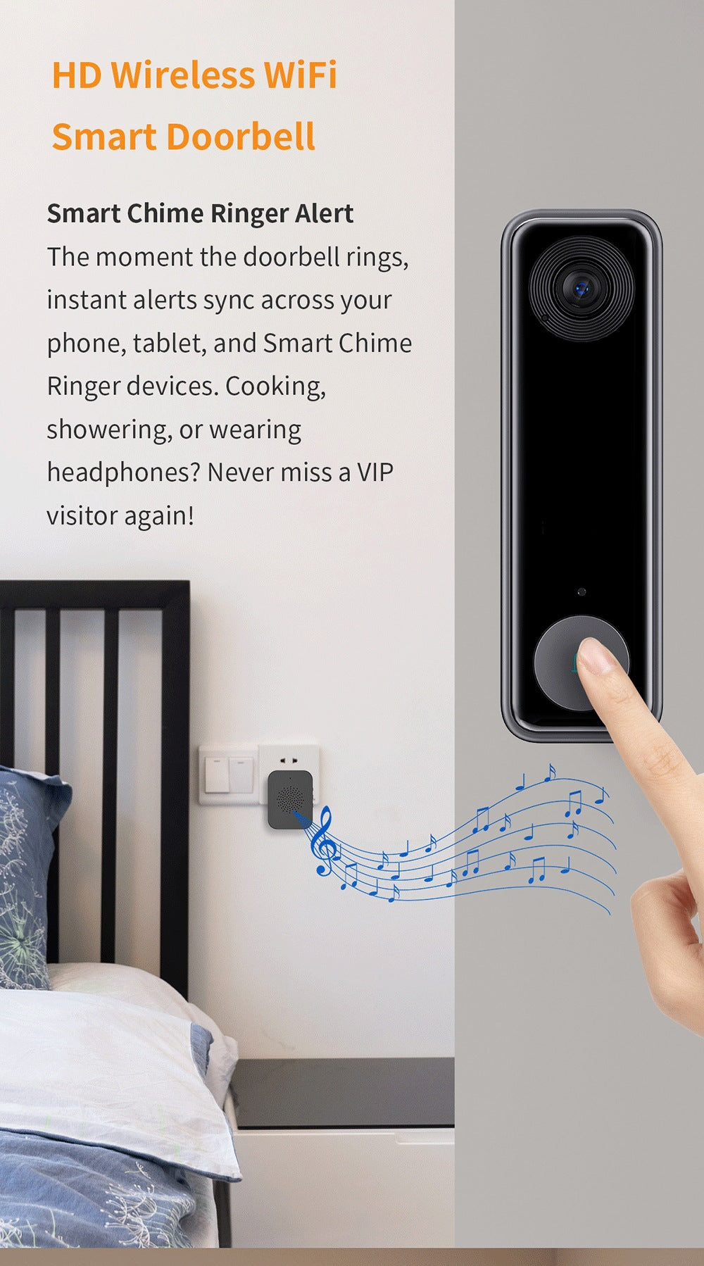 Intelligence Z70Doorbell for Home Use Low Power Consumption Wireless wifi Video Doorbell HD Night Vision Surveillance Doorbell with Ding Dong - 图片 13